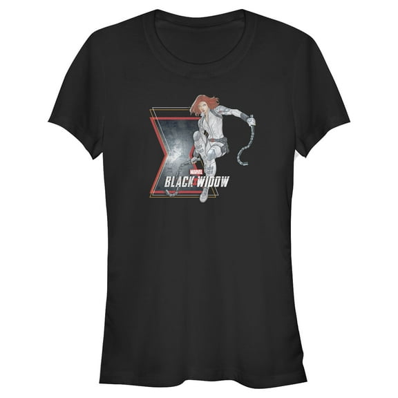 Junior's Marvel Black Widow Vintage Pose Graphic Tee Black Small