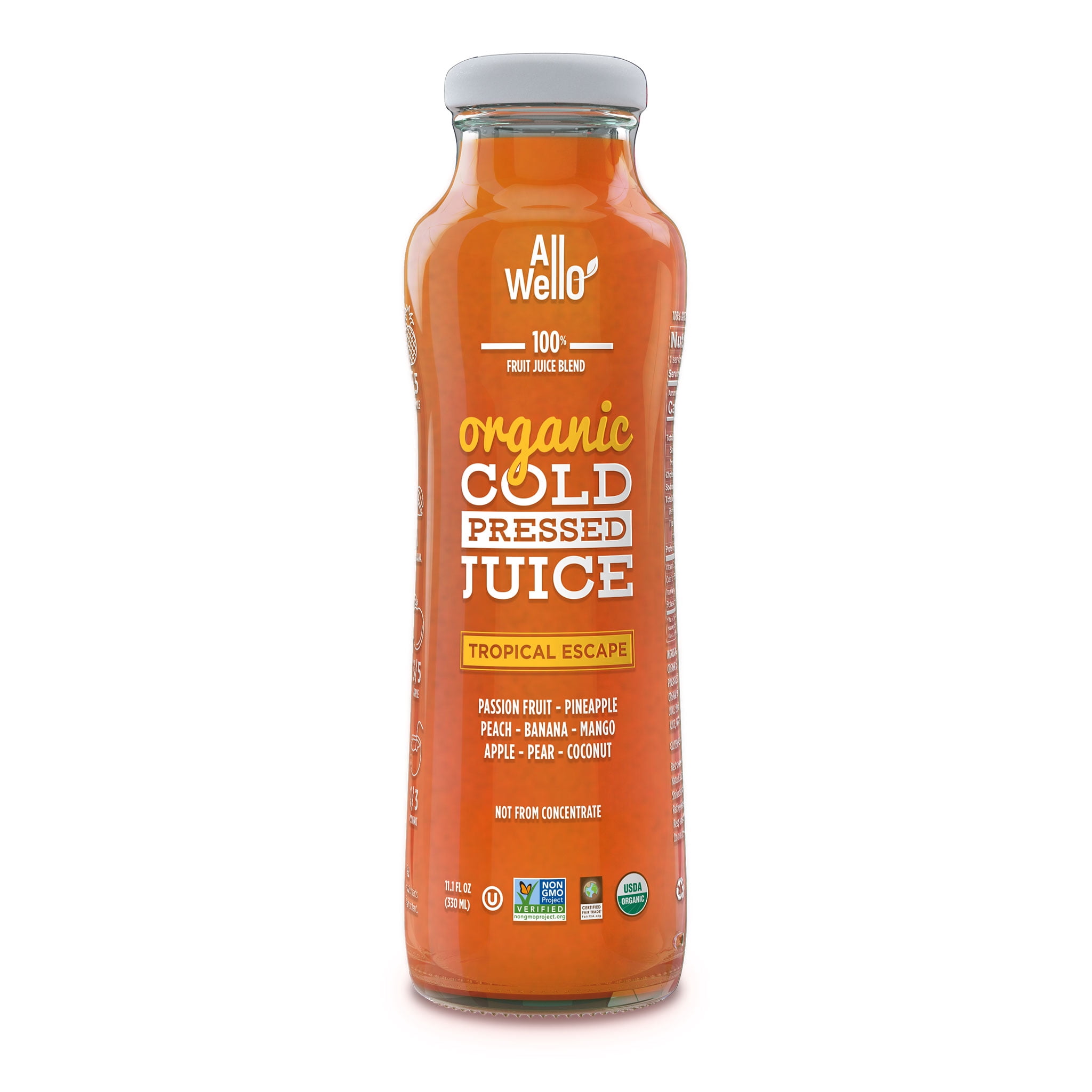 AllWellO Tropical Escape Organic Cold-Pressed Juice - 11.1 fl oz - 6 Pack