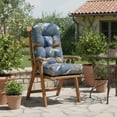 thumbnail image 2 of SHANNA 2 Pack Rocking Chair Cushion, Waterproof and Fade-Resistant Patio Chair Cushions, Non-Slip Indoor Rocking Chair Cushion with Ties, Thicken Chair Pads for Adirondack, 44"x20"x4", Blue Leaves, 2 of 11