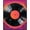 Black Pink Orange, Pattern 1, variant on Design&I 8'x10' Washable Area Rug Wet Vinyl Cd Record Music Retro Groovy Swirl Border Tapete Redondo for Living Room, Family Extra Large Skid-Resistant Low Profile