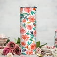 thumbnail image 5 of Floral Tumbler with Lid and Straw Floral Mug Flower Travel Coffee Cup 20 OZ Rose Plant Double Wall Insulated Tumbler Water Bottle Floral Gifts for Birthday Christmas, 5 of 6