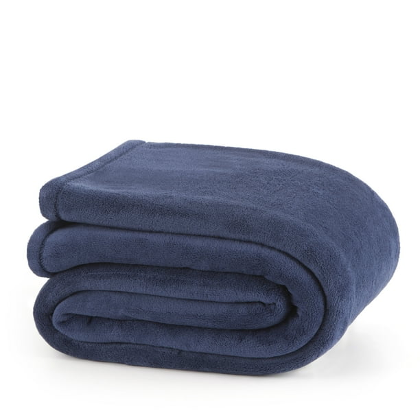 Super Plush Twin Navy Blanket