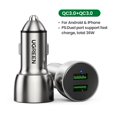 thumbnail image 1 of Cargador De coche Ugreen 36w De Carga Rápida 4.0 3.0 Qc Para Xiaomi Qc4.0 Qc3.0 Tipo C Pd Para Iphone 11 X Xs 8 cargador Pd huangjie unisex, 1 of 2