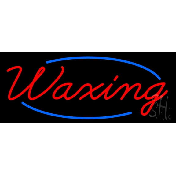 Waxing LED Neon Sign 13 x 32 - inches, Black Square Cut Acrylic Backing, with Dimmer - Bright and Premium built indoor LED Neon Sign for Defence Force.