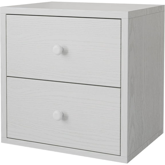 Magic DIY Cube Storage Organizer Stackable Cubes for Home Books Clothes Toy-Modular Cubby Storage System-Office Cubical-Bookcase Closet (Pure White-Washed, Drawer Cube)