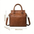 thumbnail image 3 of MICHROE Women‘s Portable Storage Crossbody Leather Shoulder Bag, Brown, 3 of 7