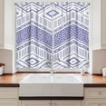 thumbnail image 2 of Ambesonne Chevron Kitchen Curtains, Tribal Sketchy Zigzags Art, 55"x36", Lavender and Blue, 2 of 3