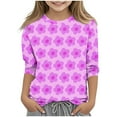 thumbnail image 3 of Ahuyic Girls Boys Blouse 3/4 Sleeve Round Neck Print Top Suit for Fall Winter,9 Years Hot Pink, 3 of 5