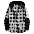 thumbnail image 5 of Mens Hooded Plaid Flannel Shirts Button Down Long Sleeve Casual Shirt Jacket with Pockets Hooded Drawstring Tops, 5 of 5