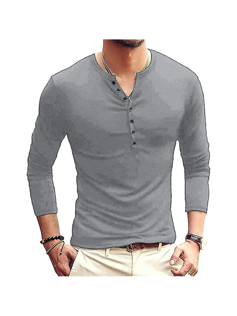 Mens Casual Slim Fit Basic Long Sleeve V Neck T-Shirt Workwear Daily Wear Running Fashion Tops Teen Boys - Walmart.com