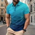thumbnail image 4 of Dolkfu Shirts Men Striped Collared Athletic Golf Shirts Button Short Sleeve Fishing Polos for Men L, 4 of 7