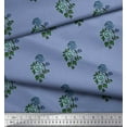 thumbnail image 3 of Soimoi Modal Satin Fabric Leaves & Floral Block Print Fabric by The Yard 42 Inch Wide, 3 of 3