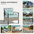 thumbnail image 4 of Highsound 4 Pcs Patio Rattan Wicker Furniture set, Outdoor Sectional Sofa Set with Large Coffee Table, Blue, 4 of 10