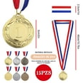 thumbnail image 2 of 15 Pcs Metallic Gold Silver Bronze Medals With Lanyard, 2 of 7
