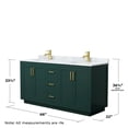 thumbnail image 5 of Wyndham Collection Miranda 66" Metal&Wood Double Bathroom Vanity in Green/Gold, 5 of 6