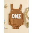 thumbnail image 2 of Suealasg Baby Girl Boy Birthday Overalls Sleeveless Square Neck Letter Romper Bodysuit Summer Cake Smash Outfits for Infant Boys Girls, 2 of 9