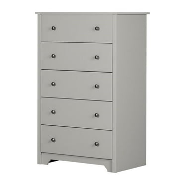 Bowery Hill 5 Drawer Chest in Soft Gray