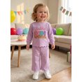 thumbnail image 4 of RUINIXCW Toddler Baby Girl Birthday Outfit Long Sleeve Sweatshirt Pants 2 Pcs Set, 4 of 9