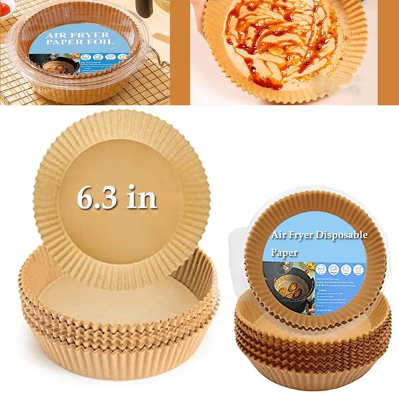 Air Fryer Disposable Paper Liner 6.3 IN,Non-stick Air Fryer Liners Round Baking Paper for Air Fryer, Oil-proof, Water-proof, Parchment for Baking Roasting Microwave
