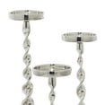 thumbnail image 6 of DecMode Aluminum Coastal Barley Twist Designed Candleholder Set of 3, 19", 16", 13" H, with High Gloss Silver and Slight Distressed Finish, 6 of 8