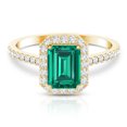 thumbnail image 5 of Rosec Jewels Lab Grown Emerald Engagement Ring for Women (6X8 mm Emerald Cut, AAAA Quality) - Certified Real Emerald Diamond Ring, 14K Yellow Gold, US 10.00, 5 of 9