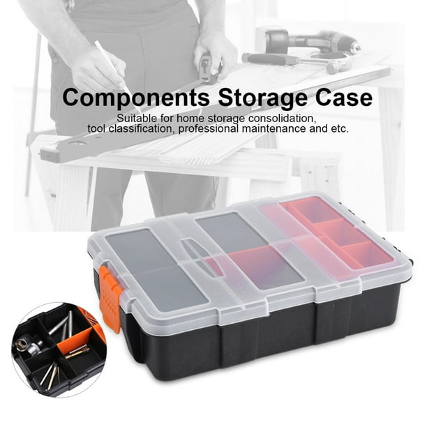 BLLBOO-box for tools-component case-plastic tool box-small plastic storage  boxes tool-omponents Storage Case - Two-layer Plastic Heavy-duty Components