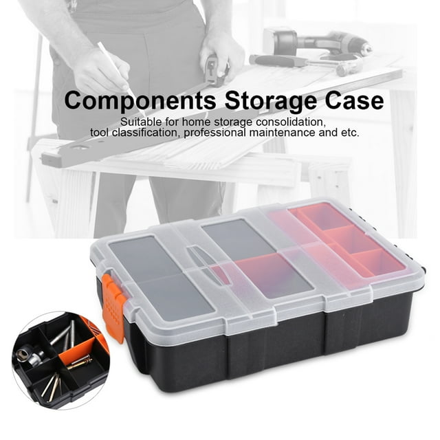Caja de herramientas para piezas pequeñas, caja de almacenamiento de componentes pesados de plástico de dos capas Estuche de almacenamiento de componentes Estándares líderes en la industria