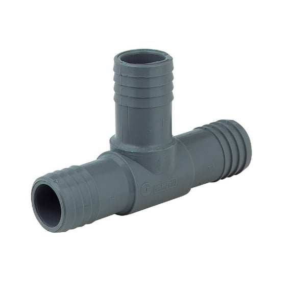 Boshart Industries 0278549 1 in. Boshart Hose Tee Pipe, Grey - Polyethylene