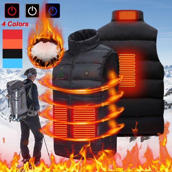 Kctiaxy Heated Vest Women Fashion USB Electric Constant Temperature Smart Heated Jacket Winter Outdoor Camping Fishing Skiing Warm Jacket Vests Without Battery