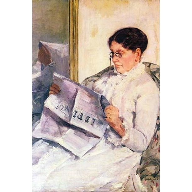 When reading of Figaro Poster Print by Mary Cassatt (18 x ...