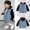 A, variant on Liyamei Kids Denim Patchwork Hooded Jacket with Button Front for Fall Casual Wear Size 18-24 Months