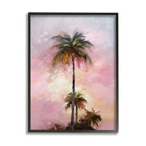 Stupell Industries Summer Sunset Palms Botanical & Floral Painting Black Framed Art Print Wall Art, 11 x 14