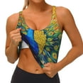 thumbnail image 3 of Rateoe Peacocks Print Womens' Sports Bras Scoop Neck Sports Vest- Padded U Back Seamless High Impact Support-XX-Large, 3 of 8