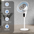 thumbnail image 3 of Magma Life Ventilador de Pedestal 50W, Control Remoto, Pantalla LED, 3 Velocidades, Temporizador 12H, Difusor de Aroma, Oscilación e Inclinación 90°, Altura Ajustable, Enfriamiento Silencioso (Blanco), 3 of 8