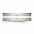 thumbnail image 3 of White Stainless Steel Ring Band Wedding Sterling Silver Flat, 3 of 6