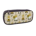 thumbnail image 2 of Lsque Gnomes Bees And Sunflowers Printed Big Capacity PU Leather Pencil Case Large Pencil Pouch Stationery Pen Bag Pencil Holder for Teen, 2 of 6