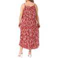 thumbnail image 3 of Agnes Orinda Women's Plus Size Dresses Spaghetti Straps Spring Summer Beach Boho Long Dresses 1X Crimson, 3 of 6