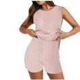 thumbnail image 1 of Timegard Ensembles d'Été pour Femmes 2 Pcs Débardeur à Oeillets à Col Rond et Shorts Ensembles de Détente Confortables et Ajustés, 1 of 8
