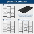 thumbnail image 4 of Studyset Triple Column 5-Tier Bookshelf,Bookcase W/14 Display Shelves, Rustic Industrial Bookshelf with Frame, Modern Wide Large Book Shelf Book Case, Ideal for Living Room, Home and Offcie, Black, 4 of 8