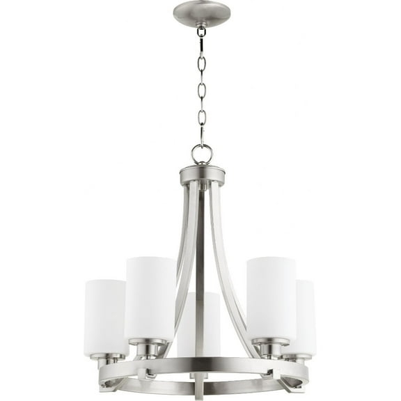 6207-5-65-Quorum Lighting-Lancaster - 5 Light Chandelier in Transitional style - 21 inches wide by 21.5 inches high-Satin Nickel Finish