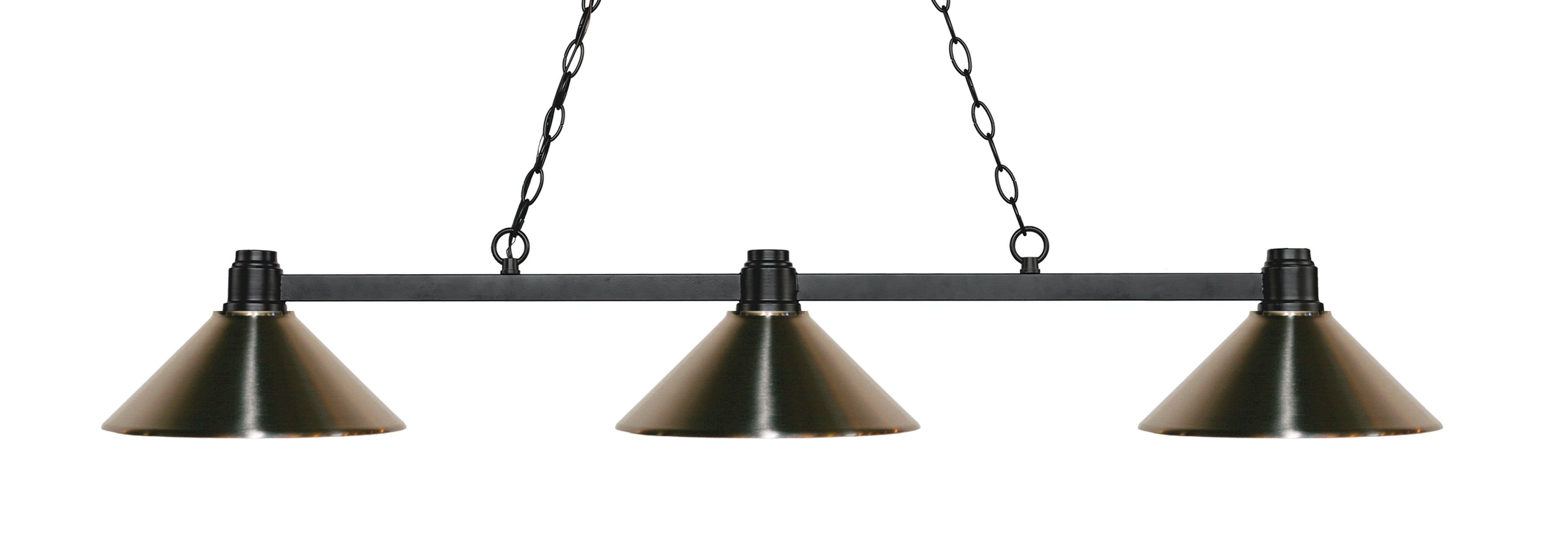 3-Light Billiard in Brushed Nickel Shade Finish
