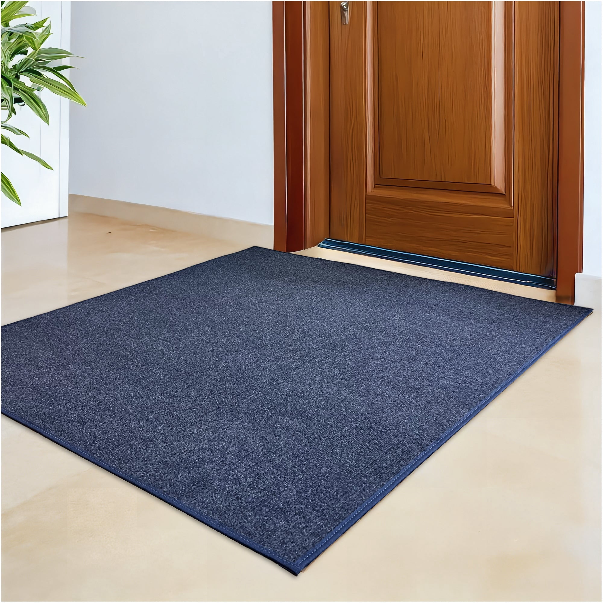 Koeckritz Rugs 6' x 8' Premium Ribbed Indoor/Outdoor Area Rug Quick Dry, Lightweight, Ocean Blue