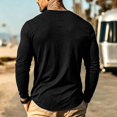 thumbnail image 5 of Men's Crew Neck Chest Pocket Long Sleeve Shirts Loose Fit Soft Breathable Solid Color Daily Casual Layering Top For Male, 5 of 8