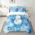 thumbnail image 2 of Castle Fairy Cartoon Christmas Snowman Twin Bedding Sets 7-Piece for Boys Girls,Happy New Year Snowflakes Bedding Comforter Set Microfiber,Abstract Gradient Blue Breathable Sheet Sets, 2 of 8