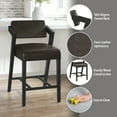 thumbnail image 4 of Bellamy Studios Snyder Upholstered Wood Counter Height Stool, Blackwash, 4 of 11