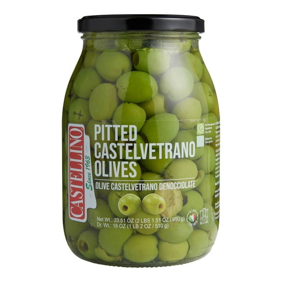 Castellino Pitted Castelvetrano Green Olives 33.51 oz. Pack of 4