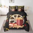 thumbnail image 3 of Manfei Movie Film Popcorn 7-Piece Twin Bedding Sets, Cartoon Gold Cinema Tricket Bedding Comforter Set, Teens Kids Boys Girls Adult Reversible Sheet Sets, Lightweight Room Decor, 3 of 8