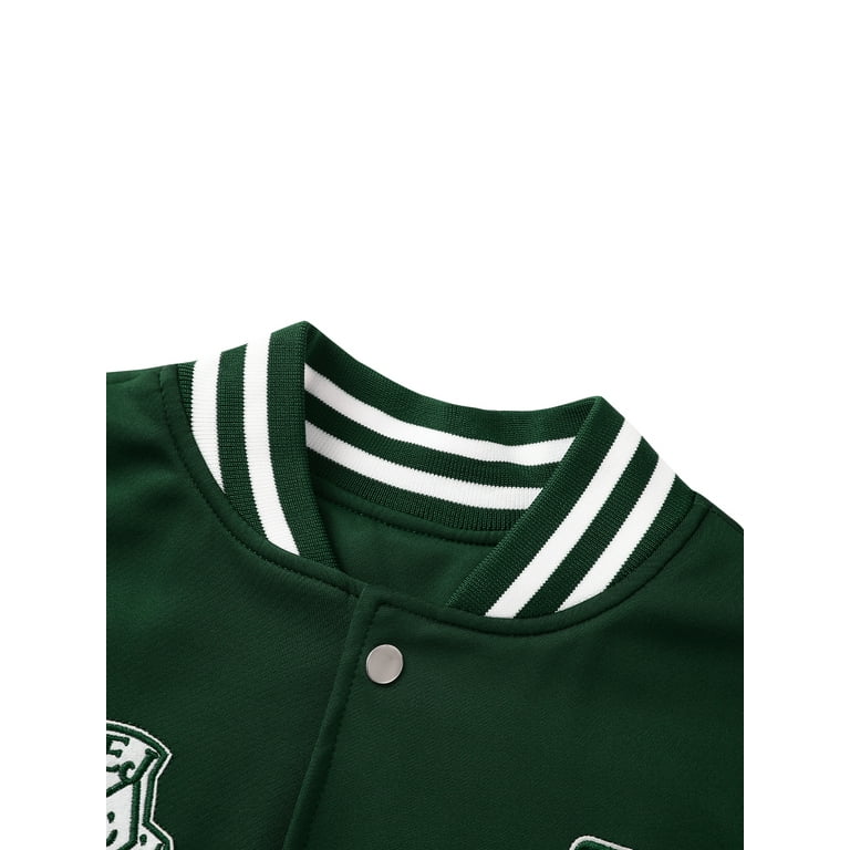 West Louis Spring Baseball Style Bomber Jacket Green / XL | Male