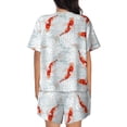 thumbnail image 3 of Naloa Koi Fish Corals,Spring Summer Women's Short-Sleeved Pajama Set, Loungewear, Summer pajamas, Breathable Cozy - Large, 3 of 9