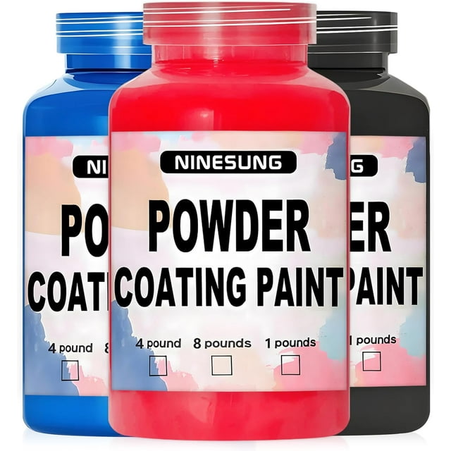 Powder Coating Paint, 3 Colors Powder Coat Perfect for Metal Surfaces | Car Paint | Building | Powder Paint for Steel Structures, Factories, Playgrounds, Gardens (3 Colors)